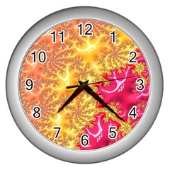 Fractal Math Mathematics Science Wall Clock (Silver)