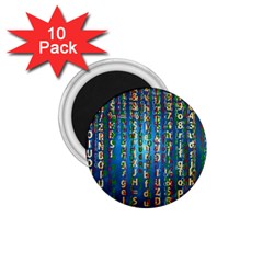 Binary Null One Digital Blue 1 75  Magnets (10 Pack)  by Pakrebo