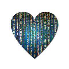 Binary Null One Digital Blue Heart Magnet by Pakrebo