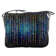 Binary Null One Digital Blue Messenger Bag by Pakrebo