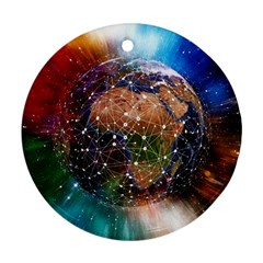 Network Earth Block Chain Globe Ornament (round)