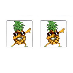 Dabbing Pineapple Sunglasses Shirt Aloha Hawaii Beach Gift Cufflinks (square) by SilentSoulArts