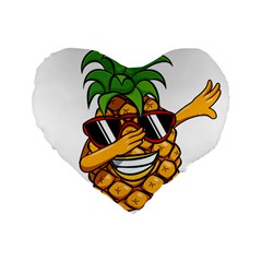 Dabbing Pineapple Sunglasses Shirt Aloha Hawaii Beach Gift Standard 16  Premium Flano Heart Shape Cushions by SilentSoulArts