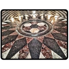 Statehouse Rotunda Floor Double Sided Fleece Blanket (large)  by Riverwoman