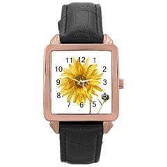 Sunflower - Vintage Rose Gold Leather Watch  by WensdaiAmbrose