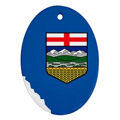 Flag Map Of Alberta Oval Ornament (two Sides) by abbeyz71