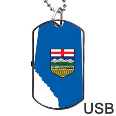 Flag Map Of Alberta Dog Tag Usb Flash (two Sides) by abbeyz71