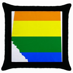 Lgbt Flag Map Of Alberta Throw Pillow Case (black) by abbeyz71