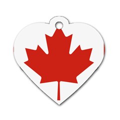 National Flag Of Canada Dog Tag Heart (two Sides) by abbeyz71