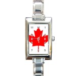 National Flag of Canada Rectangle Italian Charm Watch Front