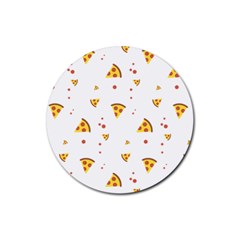 Pizza Pattern Pepperoni Cheese Funny Slices Rubber Coaster (round)  by genx