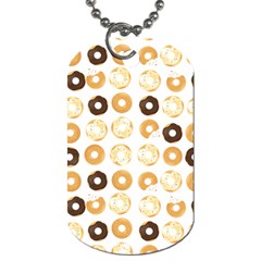 Donuts Pattern With Bites Bright Pastel Blue And Brown Cropped Sweatshirt Dog Tag (one Side) by genx