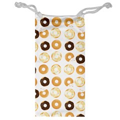 Donuts Pattern With Bites Bright Pastel Blue And Brown Cropped Sweatshirt Jewelry Bag by genx