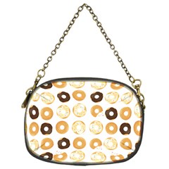 Donuts Pattern With Bites Bright Pastel Blue And Brown Cropped Sweatshirt Chain Purse (one Side) by genx