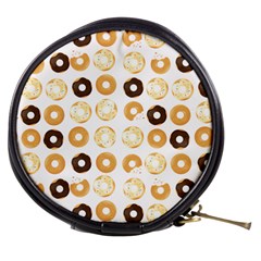 Donuts Pattern With Bites Bright Pastel Blue And Brown Cropped Sweatshirt Mini Makeup Bag by genx