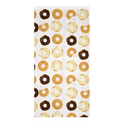 Donuts Pattern With Bites Bright Pastel Blue And Brown Cropped Sweatshirt Shower Curtain 36  X 72  (stall)  by genx