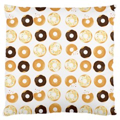 Donuts Pattern With Bites Bright Pastel Blue And Brown Cropped Sweatshirt Large Cushion Case (one Side) by genx