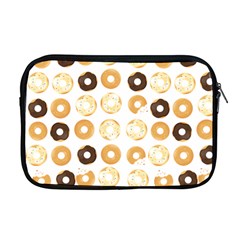 Donuts Pattern With Bites Bright Pastel Blue And Brown Cropped Sweatshirt Apple Macbook Pro 17  Zipper Case by genx