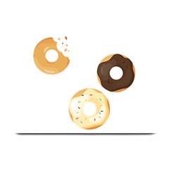 Donuts Pattern With Bites 3xframe Donuts Pattern With Bites Dark Brown Background Onlydonuts Pattern With Bites Brown And Beige Chocolate Doughnuts Plate Mats by genx