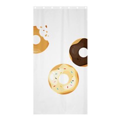 Donuts Pattern With Bites 3xframe Donuts Pattern With Bites Dark Brown Background Onlydonuts Pattern With Bites Brown And Beige Chocolate Doughnuts Shower Curtain 36  X 72  (stall)  by genx