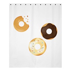 Donuts Pattern With Bites 3xframe Donuts Pattern With Bites Dark Brown Background Onlydonuts Pattern With Bites Brown And Beige Chocolate Doughnuts Shower Curtain 60  X 72  (medium)  by genx