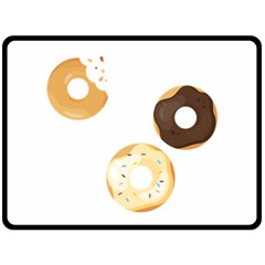 Donuts Pattern With Bites 3xframe Donuts Pattern With Bites Dark Brown Background Onlydonuts Pattern With Bites Brown And Beige Chocolate Doughnuts Double Sided Fleece Blanket (large)  by genx