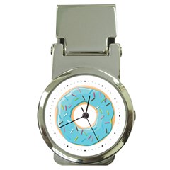 Pastel Blue Donut With Rainbow Candies Money Clip Watches by genx