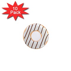 Donut Pattern Alone Cream Frame Donut Pattern Alone Cream Brown Background Only 1  Mini Magnet (10 Pack)  by genx