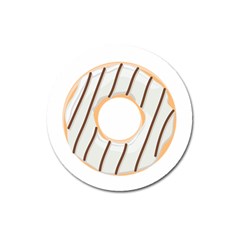 Donut Pattern Alone Cream Frame Donut Pattern Alone Cream Brown Background Only Magnet 3  (round) by genx