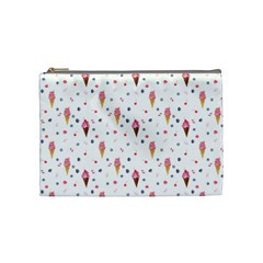 Ice Cream Cones Watercolor With Fruit Berries And Cherries Summer Pattern Cosmetic Bag (medium) by genx