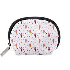 Ice Cream Cones Watercolor With Fruit Berries And Cherries Summer Pattern Accessory Pouch (small) by genx