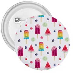 Popsicle Juice Watercolor With Fruit Berries And Cherries Summer Pattern 3  Buttons by genx