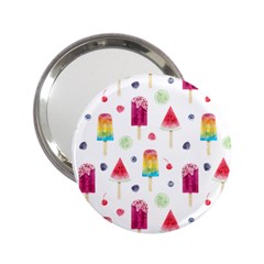 Popsicle Juice Watercolor With Fruit Berries And Cherries Summer Pattern 2 25  Handbag Mirrors by genx