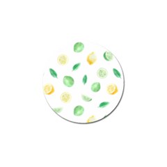 Lemon And Limes Yellow Green Watercolor Fruits With Citrus Leaves Pattern Golf Ball Marker (4 Pack) by genx