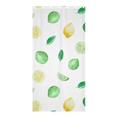 Lemon And Limes Yellow Green Watercolor Fruits With Citrus Leaves Pattern Shower Curtain 36  X 72  (stall)  by genx