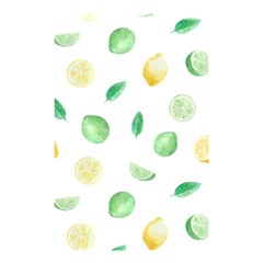 Lemon And Limes Yellow Green Watercolor Fruits With Citrus Leaves Pattern Shower Curtain 48  X 72  (small)  by genx