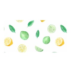 Lemon And Limes Yellow Green Watercolor Fruits With Citrus Leaves Pattern Satin Wrap by genx