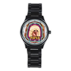 Katya Zamolodchikova Logo Stainless Steel Round Watch