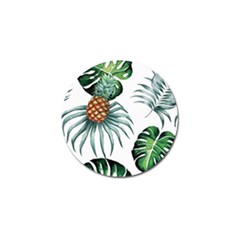 Pineapple Tropical Jungle Giant Green Leaf Watercolor Pattern Golf Ball Marker (10 Pack) by genx