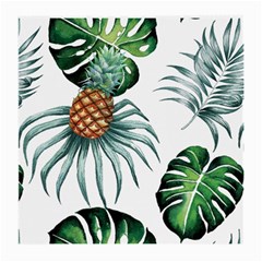 Pineapple Tropical Jungle Giant Green Leaf Watercolor Pattern Medium Glasses Cloth (2-side) by genx