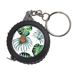 Pineapple Tropical Jungle Giant Green Leaf Watercolor Pattern Measuring Tape by genx