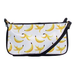 Yellow Banana And Peels Pattern With Polygon Retro Style Shoulder Clutch Bag by genx