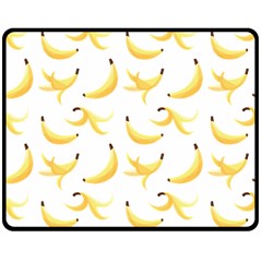 Yellow Banana And Peels Pattern With Polygon Retro Style Double Sided Fleece Blanket (medium)  by genx