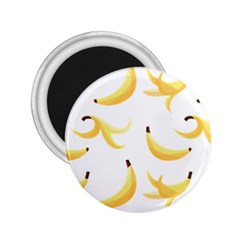 Yellow Banana And Peels Pattern With Polygon Retro Style 2 25  Magnets by genx