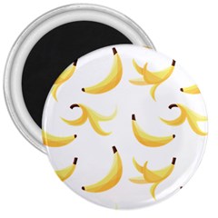 Yellow Banana And Peels Pattern With Polygon Retro Style 3  Magnets by genx