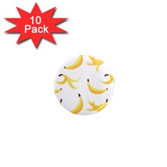 Yellow Banana And Peels Pattern With Polygon Retro Style 1  Mini Magnet (10 Pack)  by genx