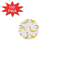 Yellow Banana And Peels Pattern With Polygon Retro Style 1  Mini Buttons (100 Pack)  by genx