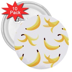 Yellow Banana And Peels Pattern With Polygon Retro Style 3  Buttons (10 Pack)  by genx