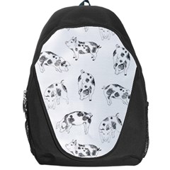 Pigs Handrawn Black And White Square13k Black Pattern Skull Bats Vintage K Backpack Bag by genx