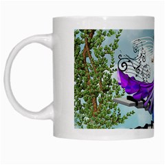 Cute Fairy Dancing On A Piano White Mugs by FantasyWorld7